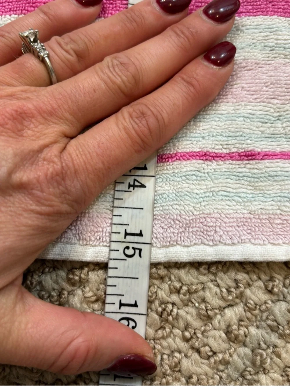 Lot of two Pottery Barn Kids Striped Hand Towels